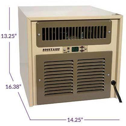 Tan, Metal Encased Cooling System For A Wine Cellar Breezaire WKL 2200