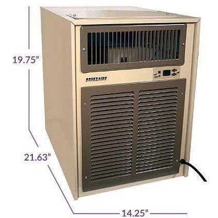 Tan, Metal Encased Cooling System For A Wine Cellar Breezaire WKL 3000